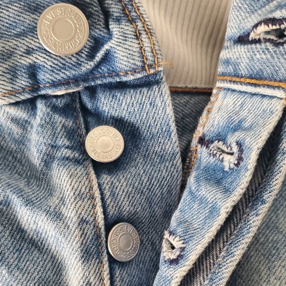 Levi's Premium 501 Button Fly Distressed Shorts Women's Size 30 - Picture 3 of 10